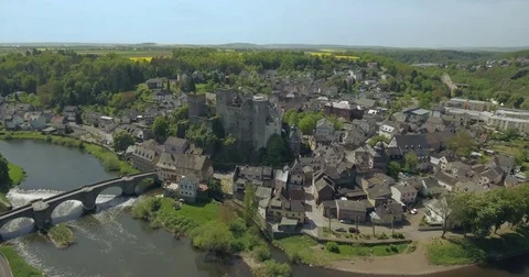 Castle Runkel at river Lahn Video stock 74398315