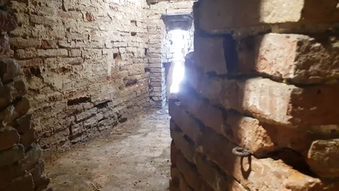 Castle rusted jail Stock Footage 93298508