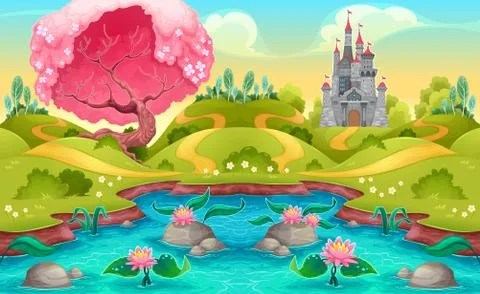 Castle Scenery Stock Illustration