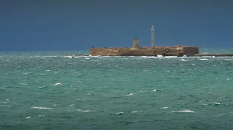 Castle at the sea Stock Footage 883786