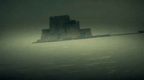 Castle on sea Stock Footage 33066911