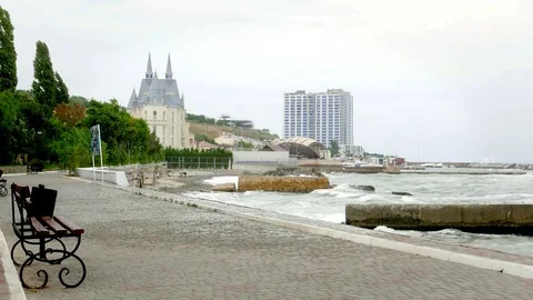Castle at Sea in Odesa Stock Footage 70401913