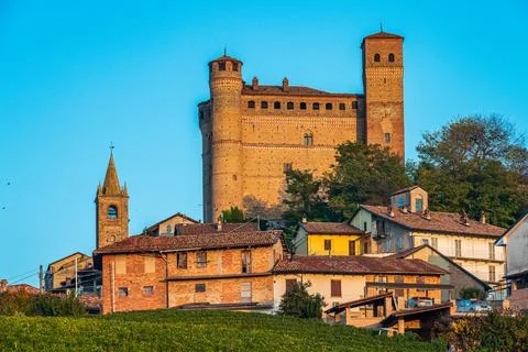 The castle of Serralunga d Alba 写真素材