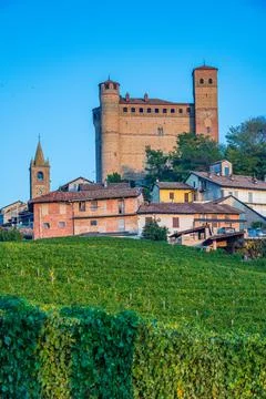 The castle of Serralunga d Alba Stock Photos