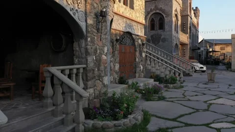 Castle-shaped restaurant complex 3 스톡 동영상 331376468