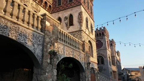 Castle-shaped restaurant complex 4 스톡 동영상 331376530