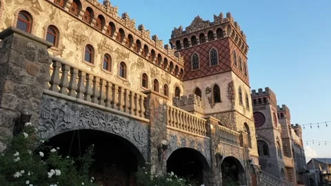 Castle-shaped restaurant complex 5 스톡 동영상 331376545