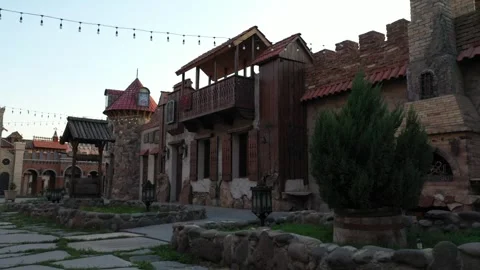 Castle-shaped restaurant complex 6 스톡 동영상 331376536