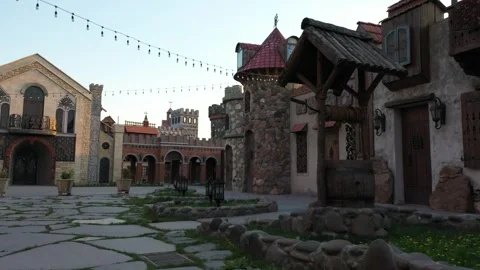 Castle-shaped restaurant complex 7 스톡 동영상 331376572