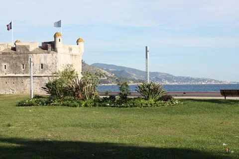 Castle on the shore Stock Photos