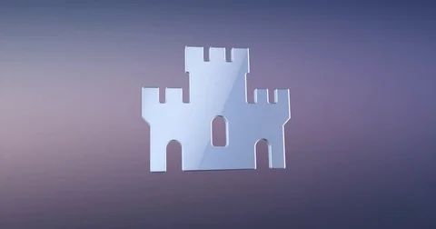 Castle Silver 3d Icon Stock Footage 73356228
