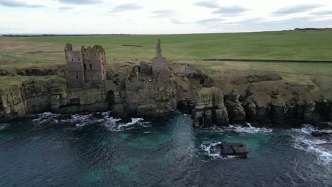 Castle Sinclair Girnigoe Stock Footage 234666176