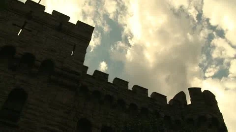 Castle sky timelapse Stock Footage 10894661