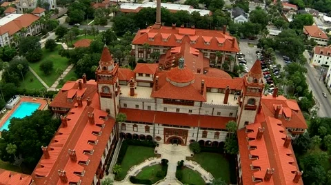 Castle  st augustine florida flying over  Stock-Footage 42831064