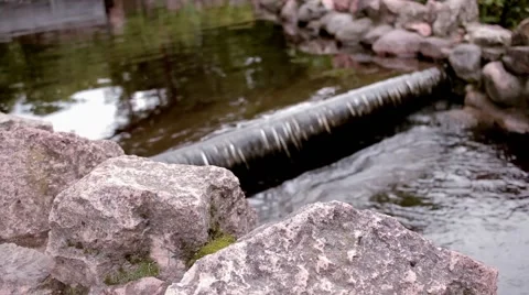 Castle stone waterfall Stock Footage 66112294