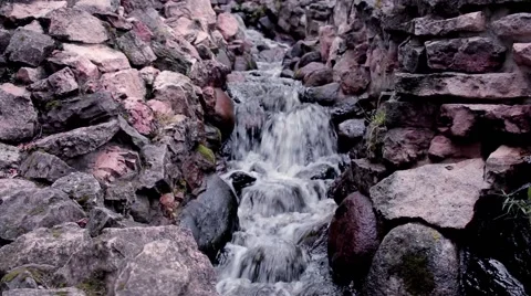 Castle stone waterfall Stock Footage 66112719