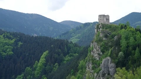 The Castle of Strecno Stock Footage 51008703