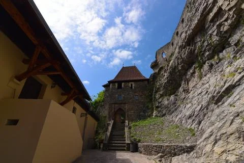 Castle Strekov in valley of river Labe Stock Photos