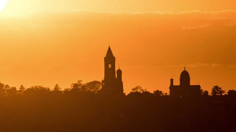 Castle Sunset Timelapse Stock Footage 137430183