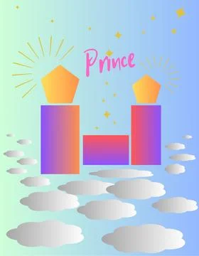 Castle suspended in the clouds Stock Illustration