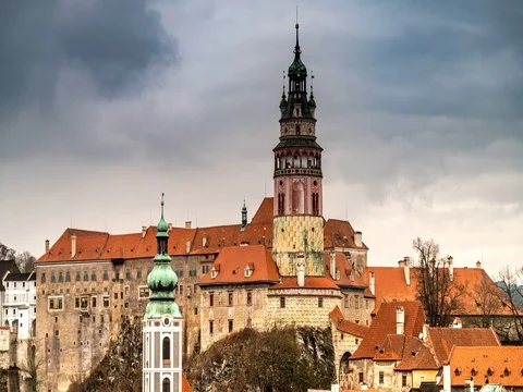 Castle timelapse Cesky Krumlov Video stock 76029845