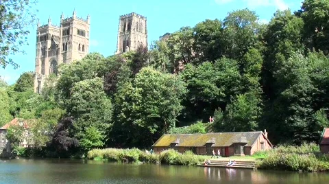 Castle top river Stock Footage 829937