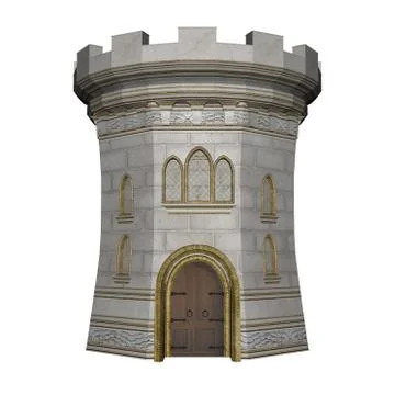 Castle tower - 3D render Stock Illustration