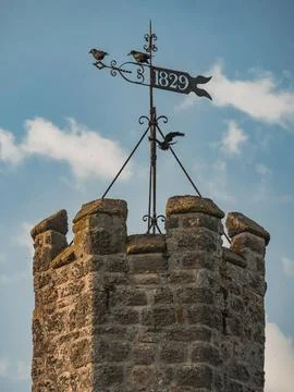 Castle tower and wind vane on top Fotos de archivo