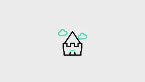 Castle Tower Animated Icon Stock Footage 320226153