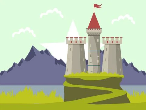 Castle Tower Concept Illustration Stock Illustration