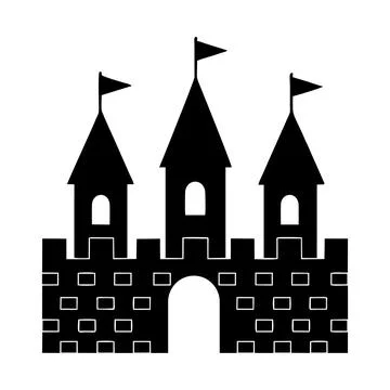 Castle Tower icon, logo isolated on white background. Stock Illustration