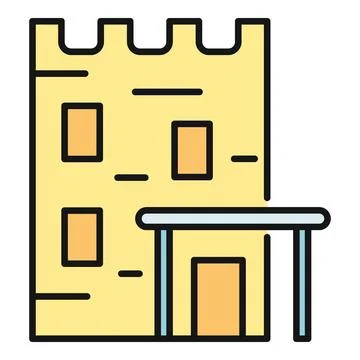 Castle tower icon representing medieval architecture Stock Illustration