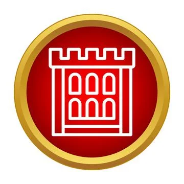 Castle tower icon representing strength and defense 库存插图