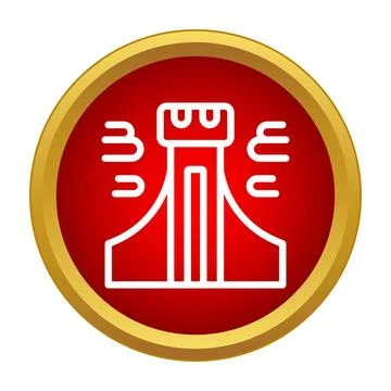 Castle tower icon representing strength and security Stock Illustration