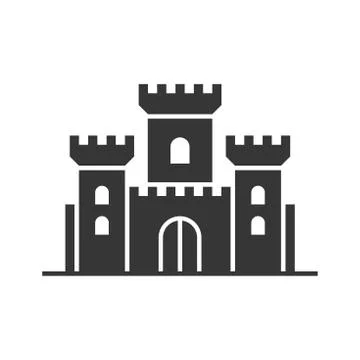 Castle Tower Icon on White Background. Vector 库存插图