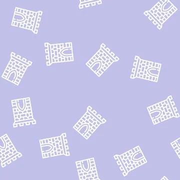 Castle tower line icon vector black illustration イラスト素材