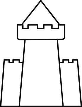 Castle tower outline Stock Illustration