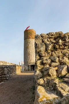 Castle with a tower 스톡 사진