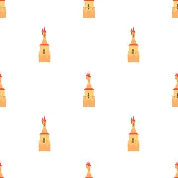 Castle tower with a pointed domes pattern seamless vector Stockillustratie