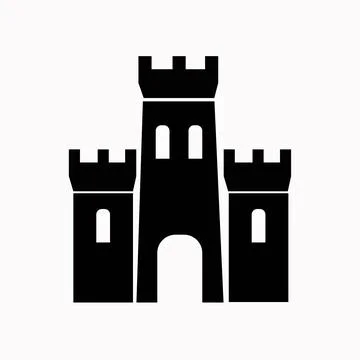 Castle tower. Vector icon grey. High quality black style vector icons Stock Illustration