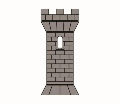 Castle tower on white Stock Illustration
