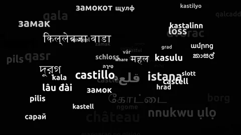 Castle Translated in 71 Worldwide Languages Endless Looping 3d Zooming Wordcl Video stock 145203335