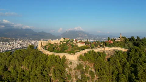 Castle in Turkey filming with a drone 库存影片 208094996