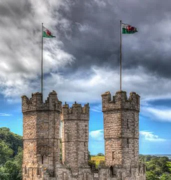 Castle turrets Stock Photos