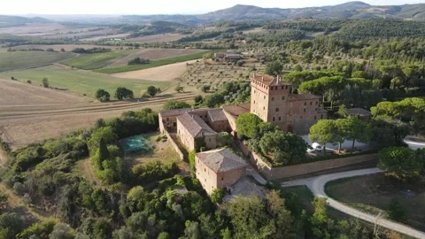 Castle in tuscan hills Stock Footage 290240855