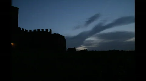 Castle at twilight Stock Footage 847896