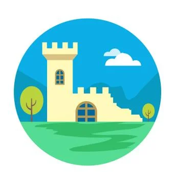 Castle Vector Icon Illustrazione stock