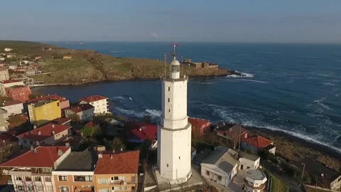 Castle View from Rumeli Lighthouse (Drone Footage) Stock Footage 148889788