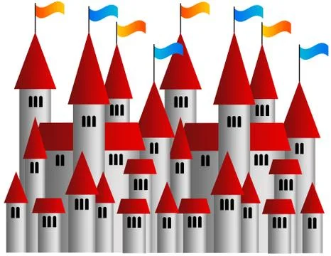 Castle village Stock Illustration