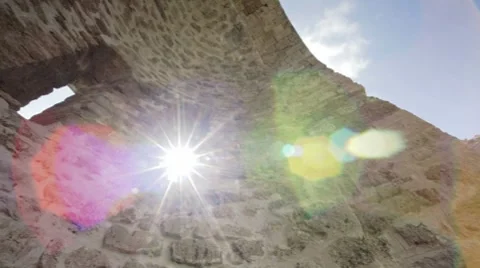 Castle wall and flare timelapse 4k Stock Footage 8825415
